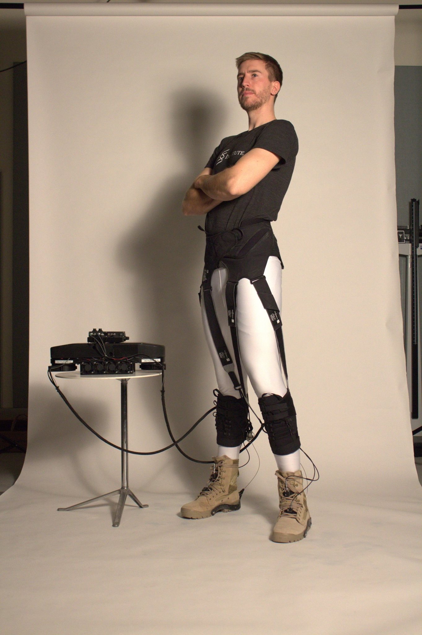 Pawel wearing exosuit